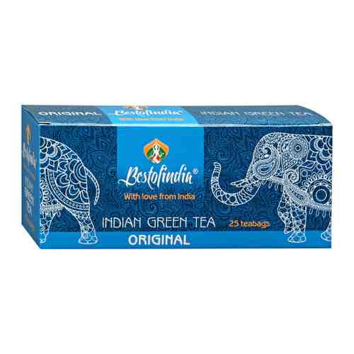 Чай Bestofindia зеленый оригинальный индийский 25 пакетиков по 2 г арт. 3445170