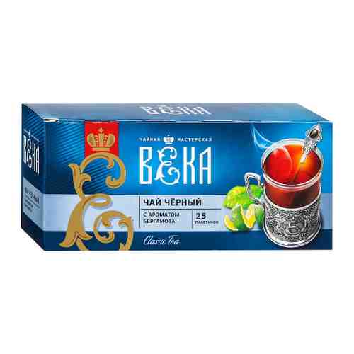 Чай Чайная мастерская ВЕКА черный с ароматом бергамота 25 пакетиков по 1.7 г арт. 3503247