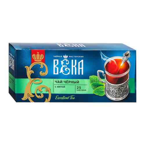 Чай Чайная мастерская ВЕКА черный с мятой 25 пакетиков по 1.7 г арт. 3503261