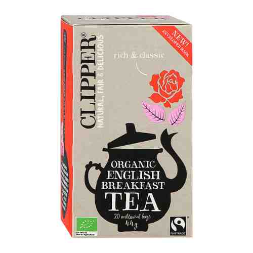 Чай Clipper Английский чай для завтрака черный байховый Organic 20 пакетиков по 2.2 г арт. 3398426