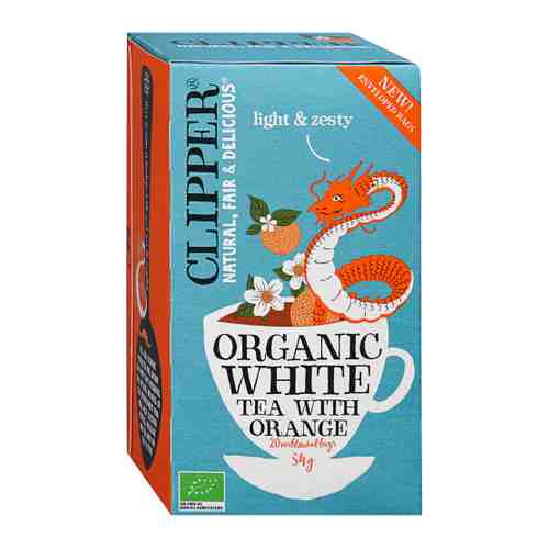 Чай Clipper Orange Flavoured белый Organic с ароматом апельсина 20 пакетиков по 1.7 г арт. 3398437