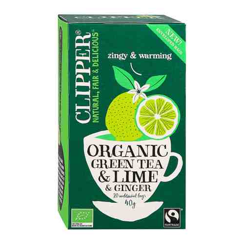 Чай Clipper зеленый Organic с ароматом лайма и имбиря 20 пакетиков по 2 г арт. 3398433
