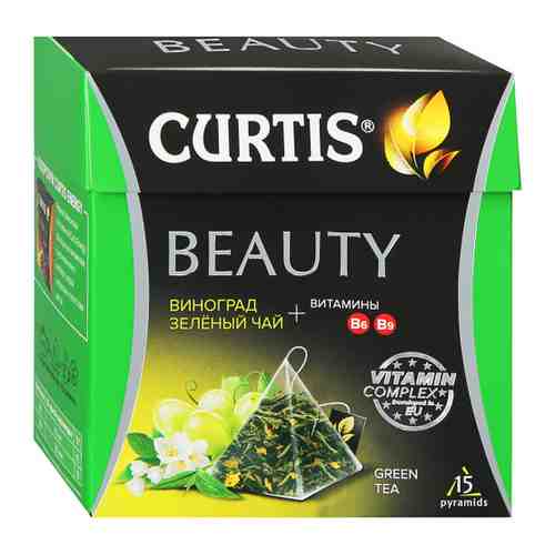 Чай Curtis Beauty зеленый средний лист 15 пирамидок по 1.7 г арт. 3481216