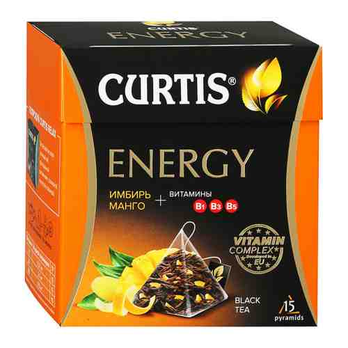 Чай Curtis Energy черный средний лист 15 пирамидок по 1.7 г арт. 3481188