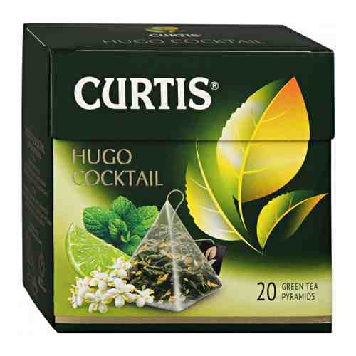 Чай Curtis Hugo Cocktail зеленый листовой с мятой и цедрой цитрусовых 20 пирамидок по 1.8 г арт. 3366670