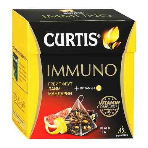 Чай Curtis Immuno черный средний лист 15 пирамидок 1.7 г арт. 3481187