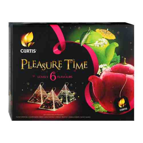 Чай Curtis Pleasure Time Ассорти 6 вкусов по 5 пирамидок 53 г арт. 3381840