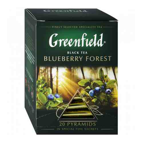 Чай Greenfield Blueberry Forest черный с ароматом черники и сливок 20 пакетиков по 1.8 г арт. 3234965