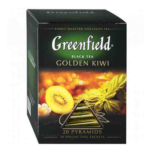 Чай Greenfield Golden Kiwi черный с ароматом золотого киви 20 пирамидок по 1.8 г арт. 3312182