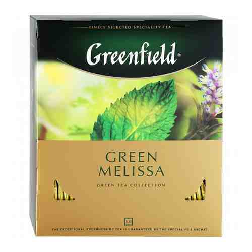 Чай Greenfield Green Melissa зеленый с листьями мелиссы и мяты и ароматом лимона 100 пакетиков по 1.5 г арт. 3235062