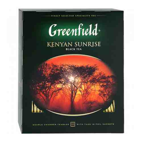 Чай Greenfield Kenyan Sunrise черный 100 пакетиков по 2 г арт. 3103475