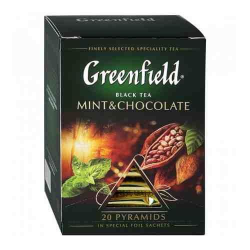 Чай Greenfield Mint Chocolate черный с ароматом шоколада 20 пирамидок по 1.8 г арт. 3310236