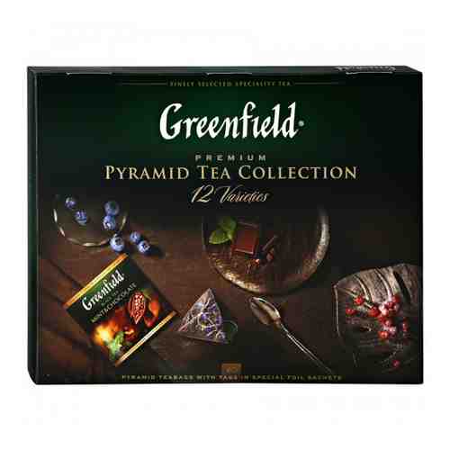 Чай Greenfield Pyramid Tea Collection 12 вкусов по 5 пакетиков по 1.8 г арт. 3372453
