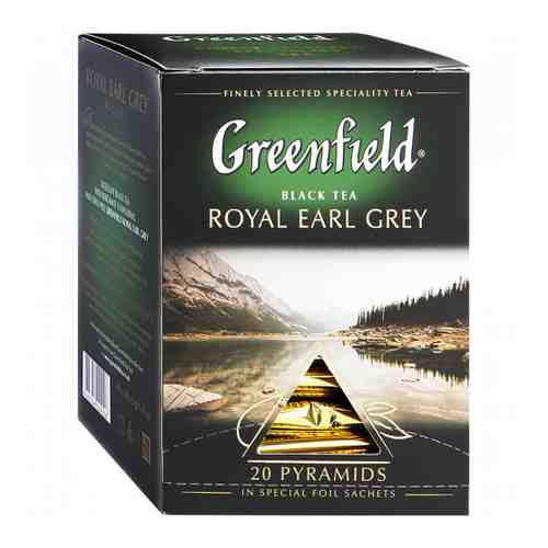 Чай Greenfield Roal Earl Grey черный с цедрой цитрусовых и ароматом бергамота 20 пакетиков по 2 г арт. 3234947