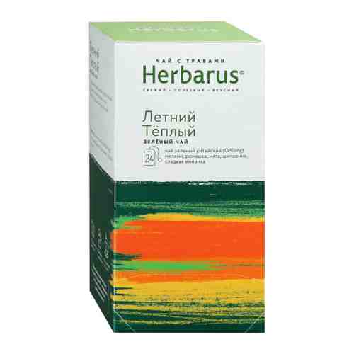 Чай Herbarus Летний Теплый зеленый с травами 24 пакетика по 2 г арт. 3403582