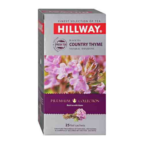Чай Hillway Country Thyme черный мелкий с ароматом чабреца 25 пакетиков по 1.5 г арт. 3381913