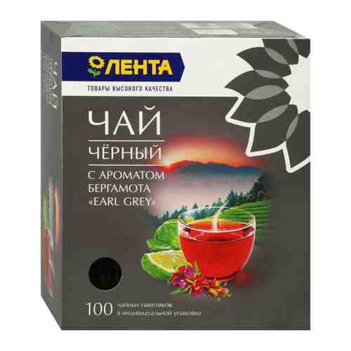 Чай Лента Эрл Грей черный мелкий 100 пакетиков по 1.8 г арт. 3397125