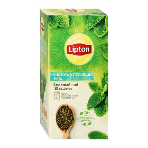 Чай Lipton Чистота и Прохлада зеленый с мятой 25 пакетиков по 1.4 г арт. 3431314