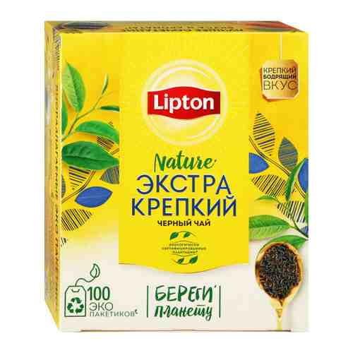 Чай Lipton Экстра крепкий черный 100 пакетиков по 2.2 г арт. 3358239