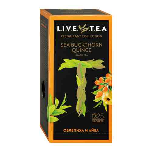 Чай LiveTea Sea Buckthorn Quince черный мелкий c ароматом облепихи и айвы 25 пакетиков по 2 г арт. 3401738