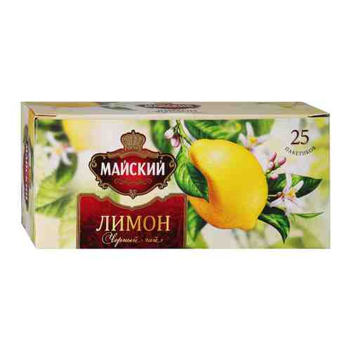 Чай Майский Лимон черный с ароматом лимона 25 пакетиков по 1.5 г арт. 3381849