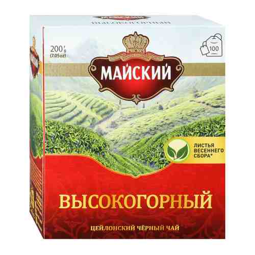 Чай Майский Высокогорный черный 100 пакетиков по 2 г арт. 3375283