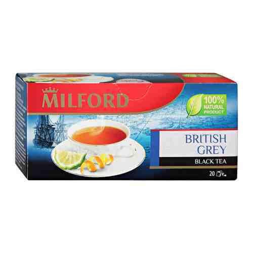 Чай Milford British Grey черный с Био маслом бергамота 20 пакетиков по 1.75 г арт. 3306554