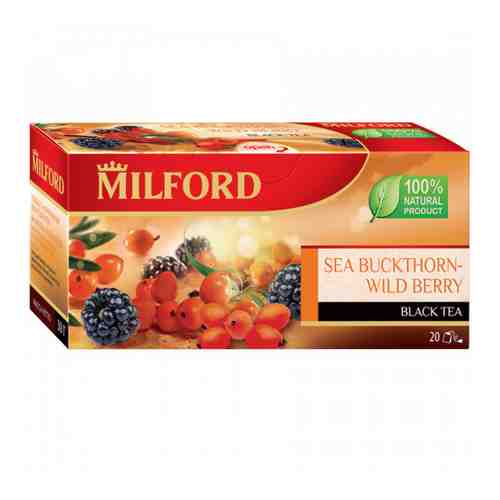 Чай Milford Sea Buckthorn Wild Berry черный с ароматом облепихи и лесных ягод 20 пакетиков по 1.5 г арт. 3377066