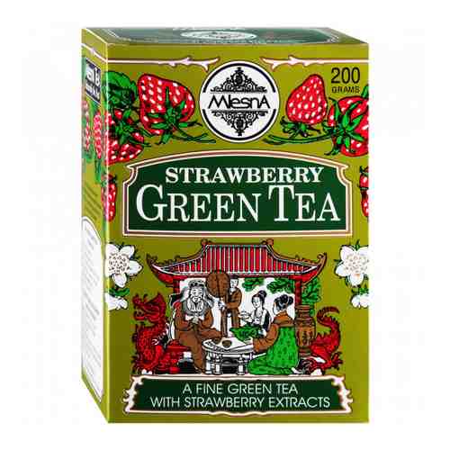 Чай Mlesna Green Tea Strawberry зеленый листовой с ароматом клубники 200 г арт. 3380413