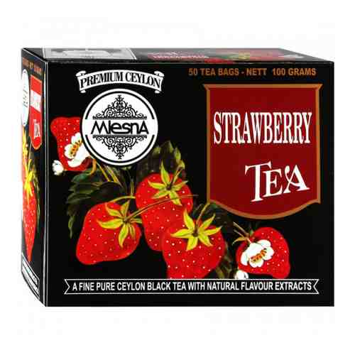 Чай Mlesna Strawberry Tea черный с ароматом клубники 50 пакетиков по 2 г арт. 3380410