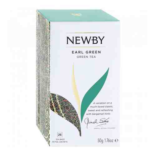 Чай Newby Earl Green зеленый с ароматом бергамота 25 пакетиков по 2 г арт. 3356331