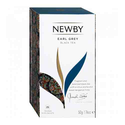 Чай Newby Earl Grey черный с бергамотом 25 пакетиков по 2 г арт. 3115347