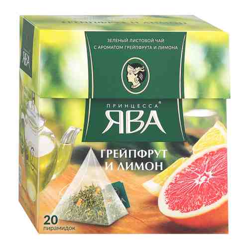 Чай Принцесса Ява Грейпфрут и Лимон зеленый 20 пирамидок по 1.8 г арт. 3386914