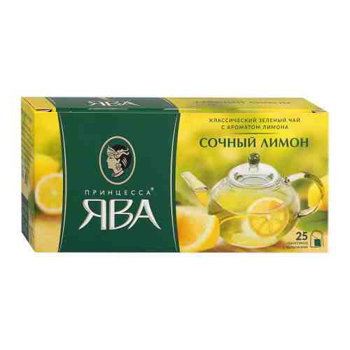 Чай Принцесса Ява Сочный Лимон зеленый 25 пакетиков по 1.5 г арт. 3386915