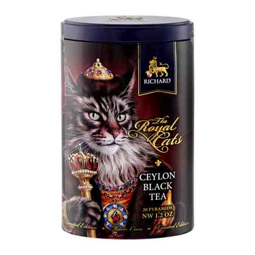 Чай Richard Royal Cats Maine Coon классический черный 20 пирамидок по 1.7 г арт. 3506420