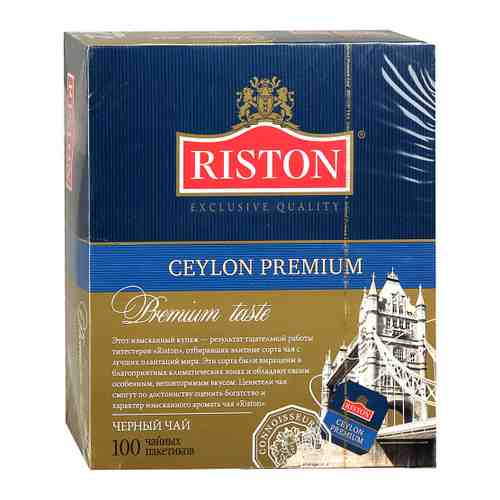 Чай Riston черный цейлонский премиальный 100 пакетиков по 2 г арт. 3384009