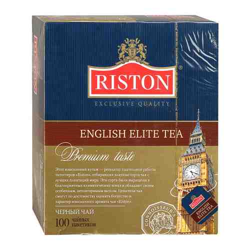 Чай Riston Элитный Английский черный мелкий 100 пакетиков по 2 г арт. 3384010