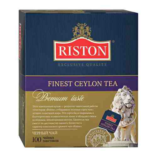 Чай Riston Finest Ceylon черный цейлонский 100 пакетиков по 1.5 г арт. 3114951