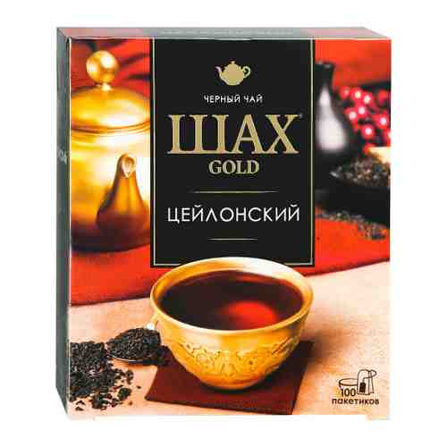 Чай Шах Gold Цейлонский черный 100 пакетиков по 2 г арт. 3451466