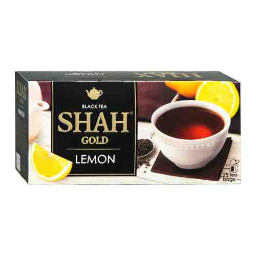Чай Шах Gold Лимон черный гранулированный 25 пакетиков по 2 г арт. 3451463