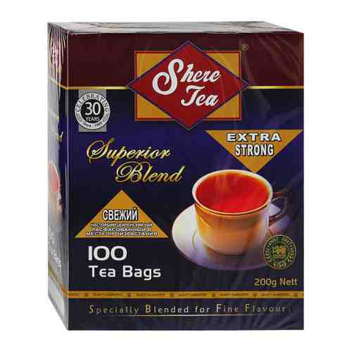 Чай Shere Tea черный мелколистовой синяя пачка 100 пакетиков по 2 г арт. 3461295