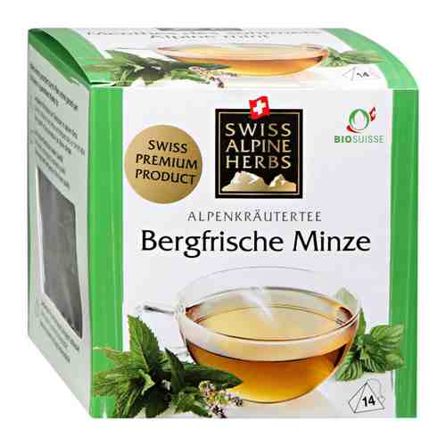 Чай Swiss Alpine Herbs Горная свежесть мяты травяной 14 пакетиков по 1 г арт. 3461495