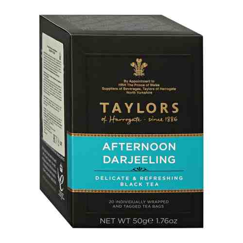 Чай Taylors Afternoon Darjeeling Tea черный 20 пакетиков по 2.5 г арт. 3356323
