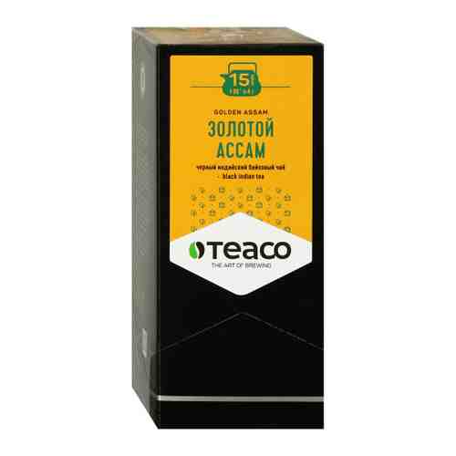 Чай Teaco Золотой ассам черный 15 пакетиков по 4 г арт. 3411847