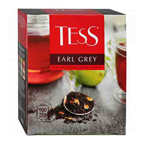 Чай Tess Earl Grey черный с ароматом бергамота 100 пакетиков по 1.8 г арт. 3372458