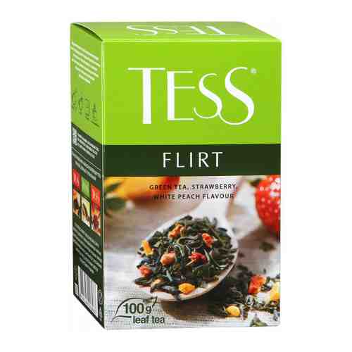 Чай Tess Flirt зеленый листовой с клубникой и ароматом белого персика 100 г арт. 3310322