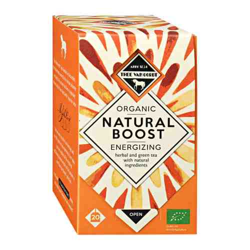 Чай Thee Van Oordt Organic Natural Boost Energizing Herbal and Green tea зеленый Organic 20 пакетиков по 1.43 г арт. 3502213