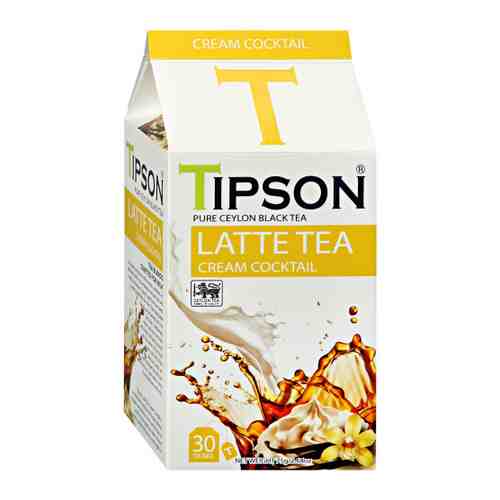 Чай Tipson Латте чай Сливочный коктейль черный 30 пакетиков по 2.5 г арт. 3471465