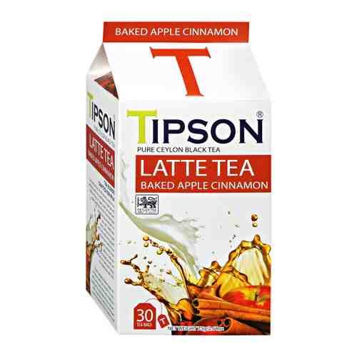 Чай Tipson Латте чай Запеченное яблоко с корицей черный 30 пакетиков по 2.5 г арт. 3471428