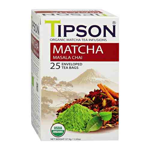 Чай Tipson Матча зеленый с масала 25 пакетиков по 1.5 г арт. 3406480